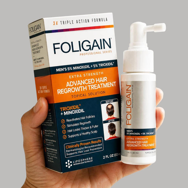 FOLIGAIN® Advanced Hair Regrowth For Men Minoxidil 5% + TRIOXIDIL®   5% - FOLIGAIN EUROPE