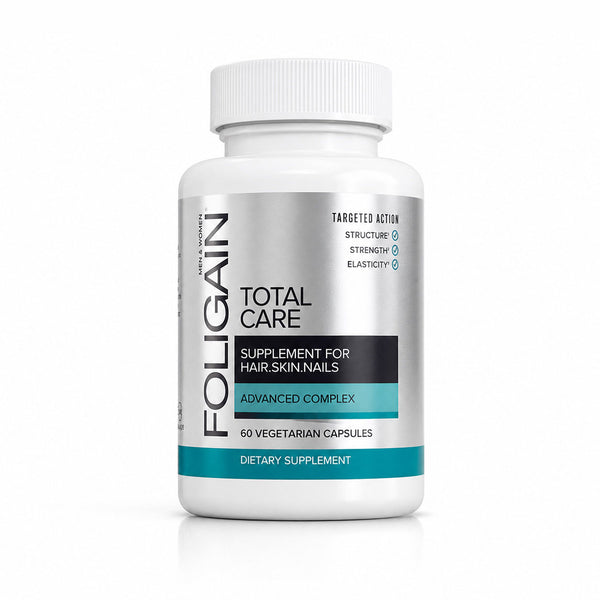FOLIGAIN® TOTAL CARE Supplement for Thinning Hair, Skin & Nails 60 Vegetarian Capsules - FOLIGAIN EUROPE