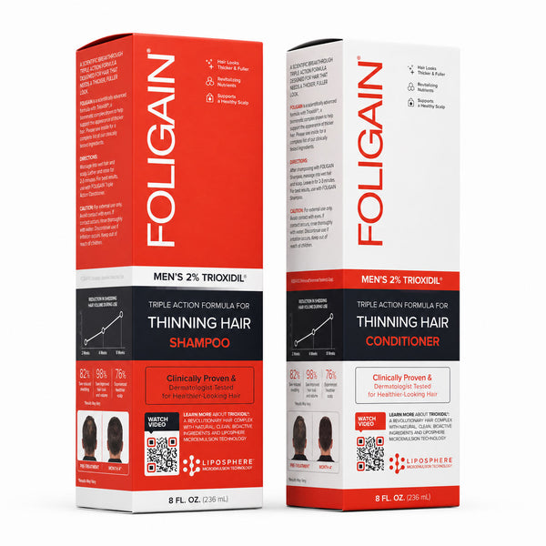 FOLIGAIN® Hair Growth Shampoo + Conditioner Kit For Men with 2% TRIOXIDIL® - FOLIGAIN EUROPE