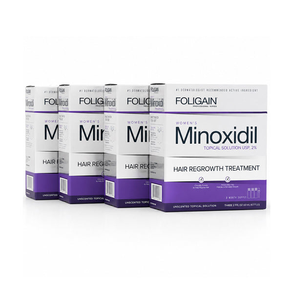 FOLIGAIN® Minoxidil 2% Hair Regrowth Treatment For Women 12 Month Supply - FOLIGAIN EUROPE