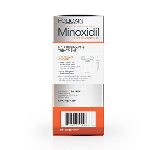 FOLIGAIN Minoxidil 5% Hair Regrowth Treatment For Men 6 Month Supply - FOLIGAIN EUROPE